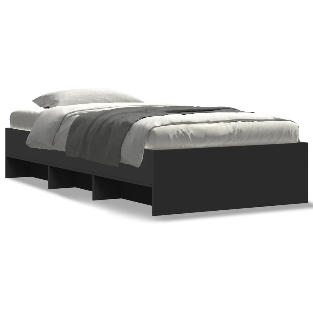 Sengeramme svart 90x200 cm konstruert tre