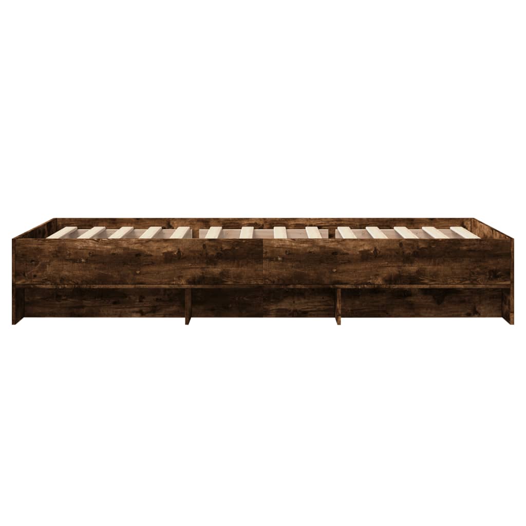 Sengeramme uten madrass røkt eik 90x200 cm konstruert tre