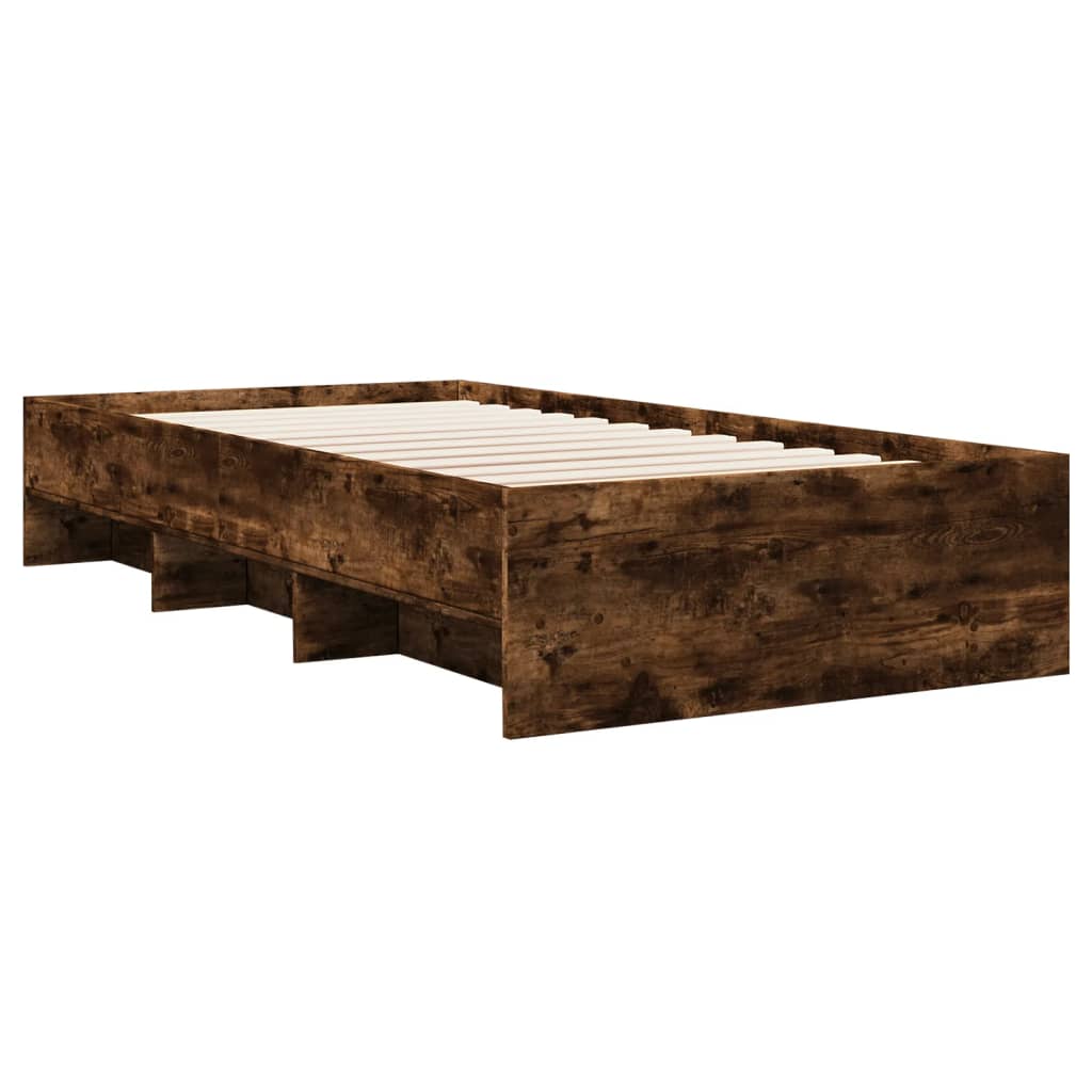 Sengeramme uten madrass røkt eik 90x200 cm konstruert tre