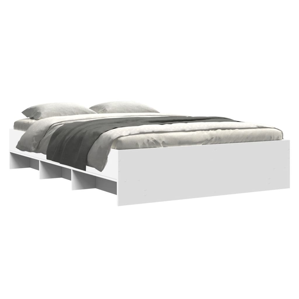 Sengeramme hvit 140x190 cm konstruert tre