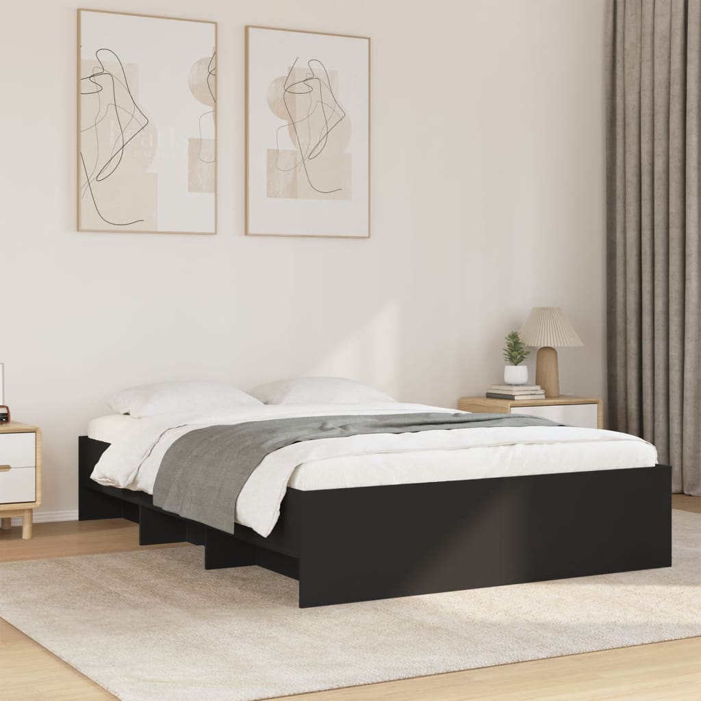 Sengeramme svart 140x190 cm konstruert tre