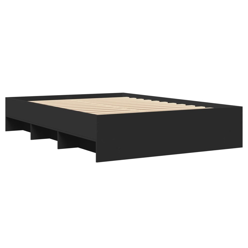 Sengeramme svart 140x190 cm konstruert tre