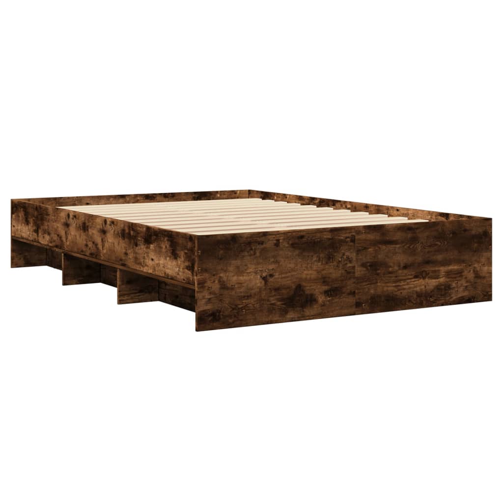 Sengeramme uten madrass røkt eik 140x190 cm konstruert tre