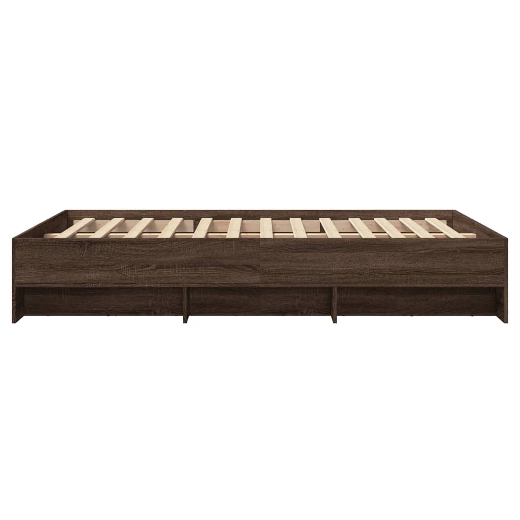 Sengeramme uten madrass brun eik 120x190 cm konstruert tre
