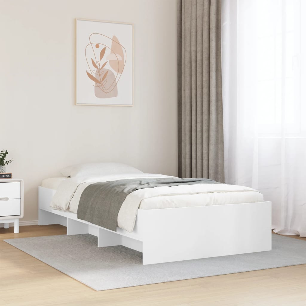 Sengeramme hvit 90x190 cm konstruert tre