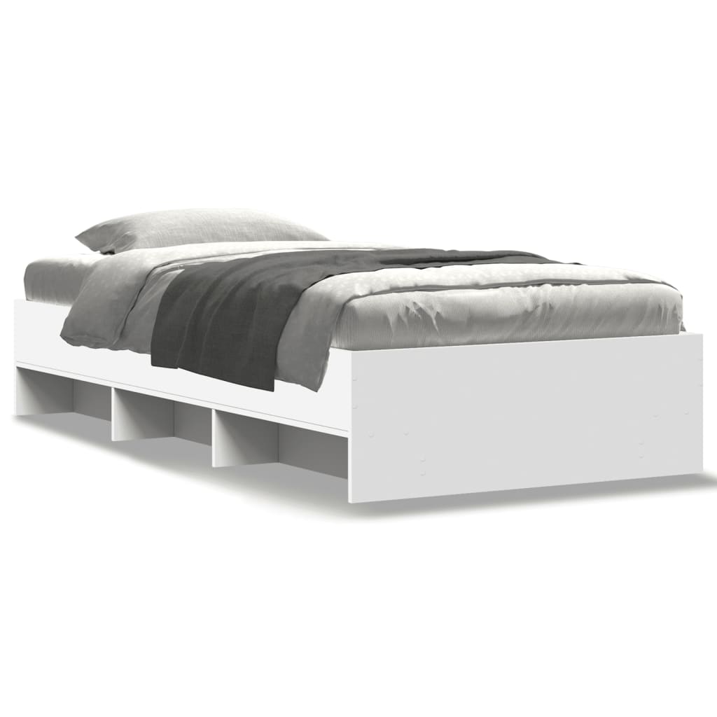 Sengeramme hvit 90x190 cm konstruert tre