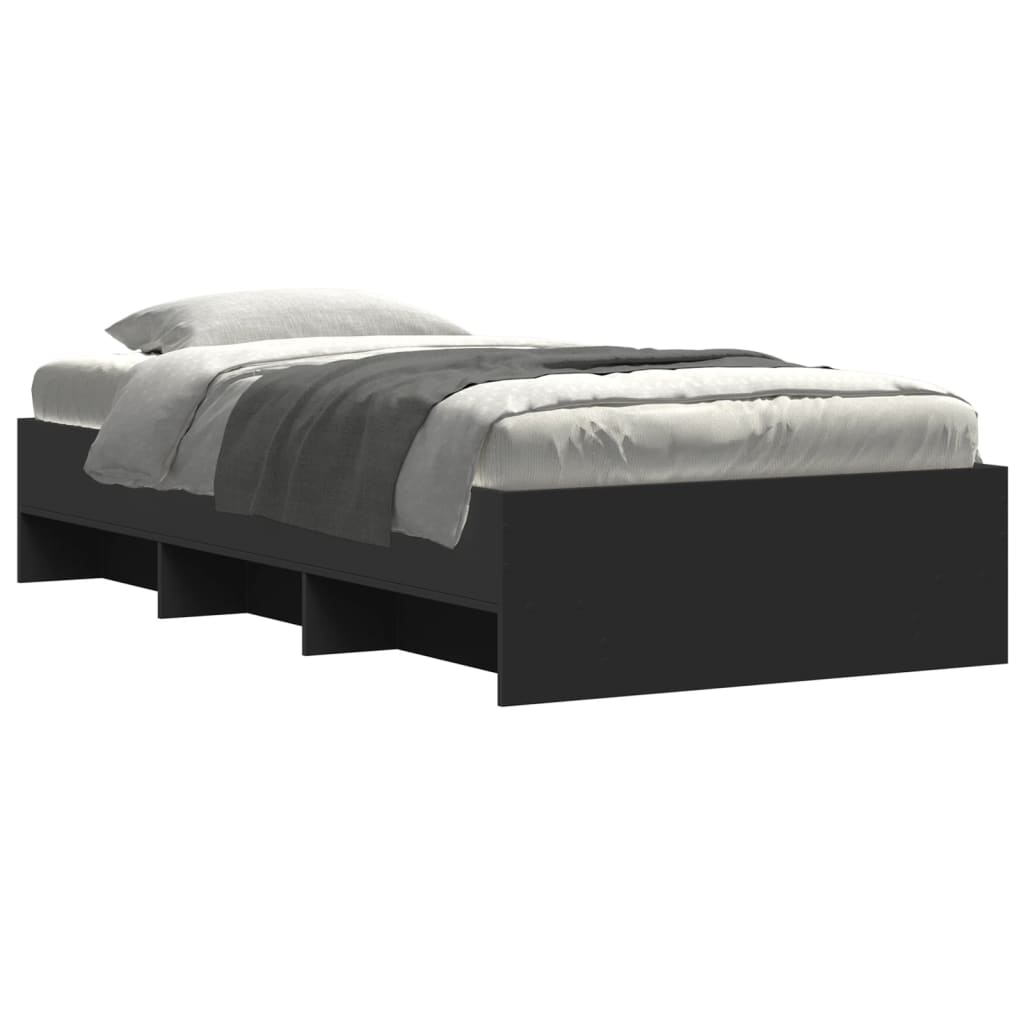 Sengeramme svart 90x190 cm konstruert tre