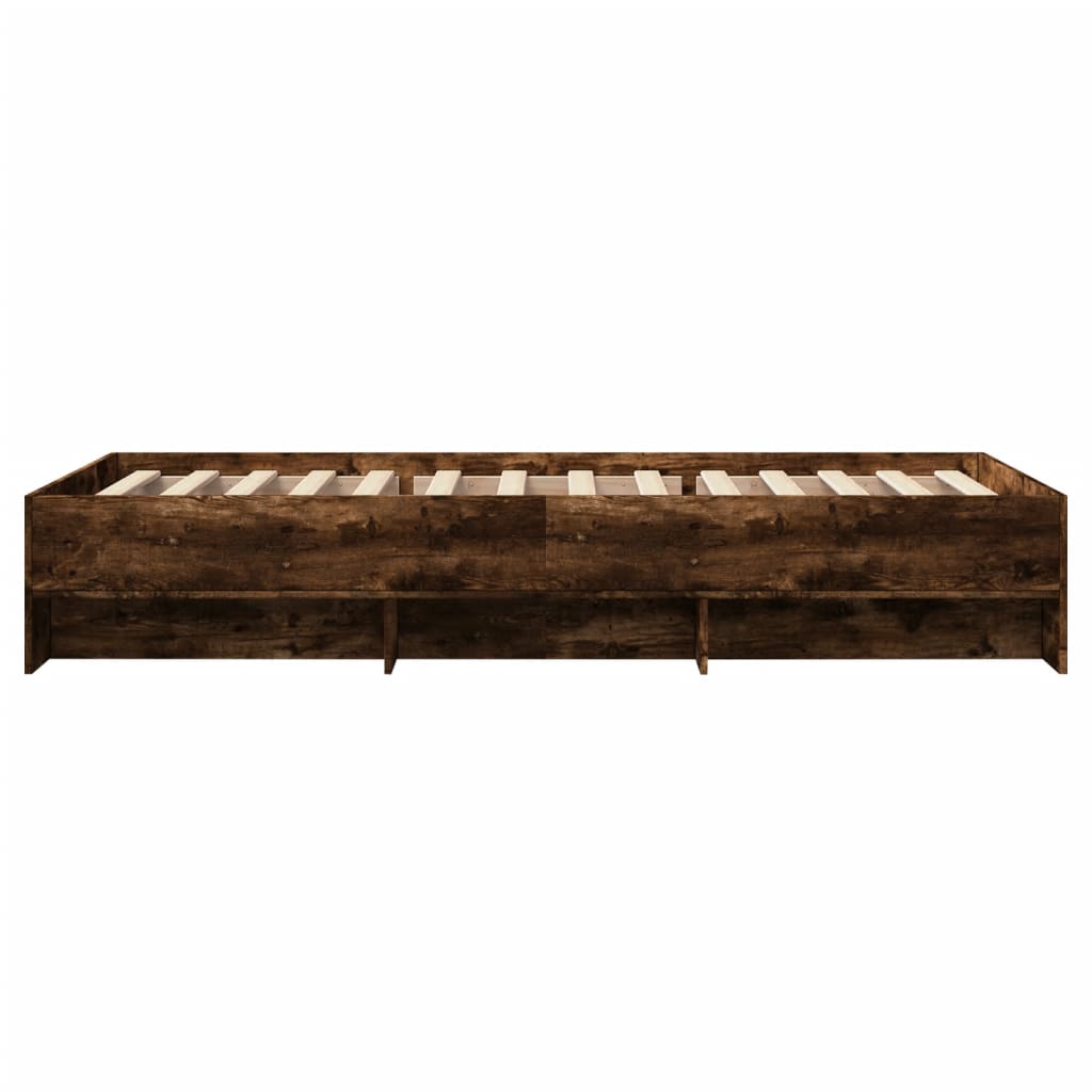 Sengeramme uten madrass røkt eik 90x190 cm konstruert tre