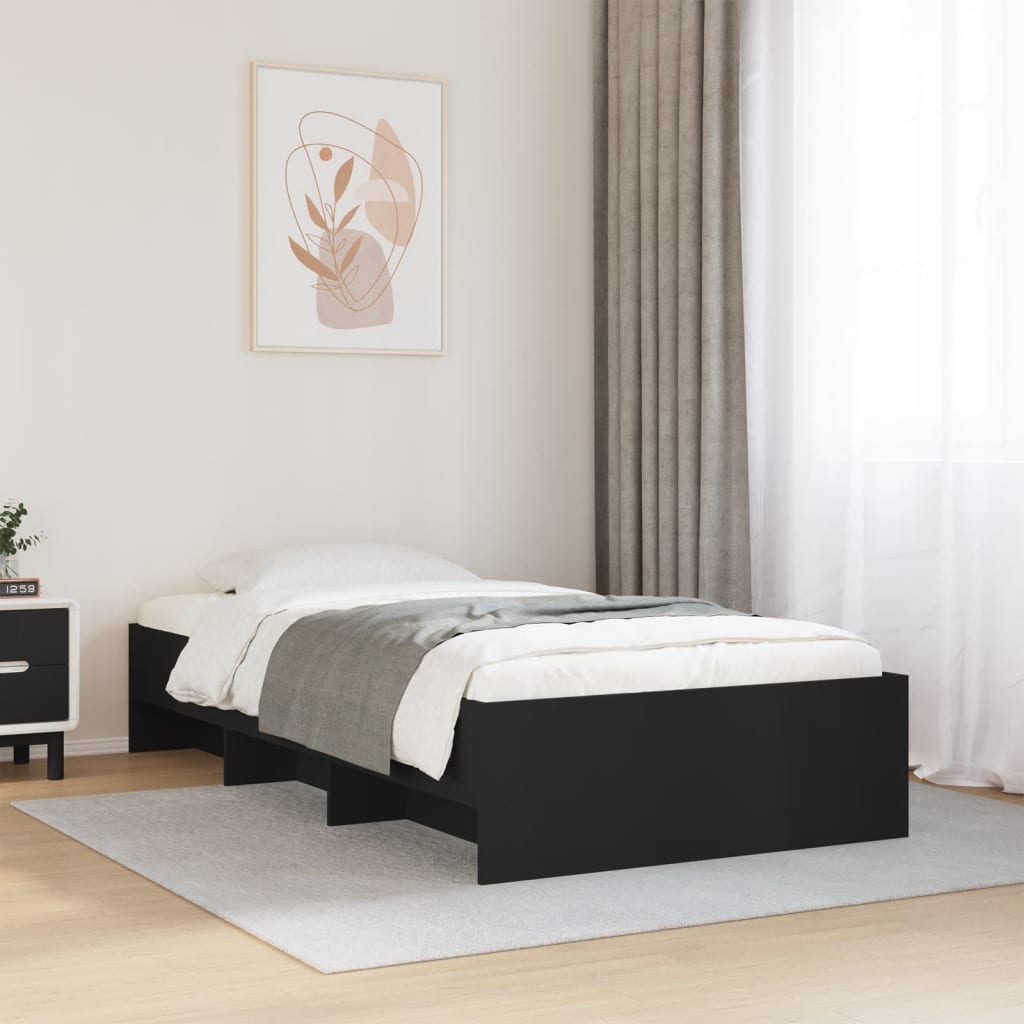 Sengeramme svart 75x190 cm konstruert tre
