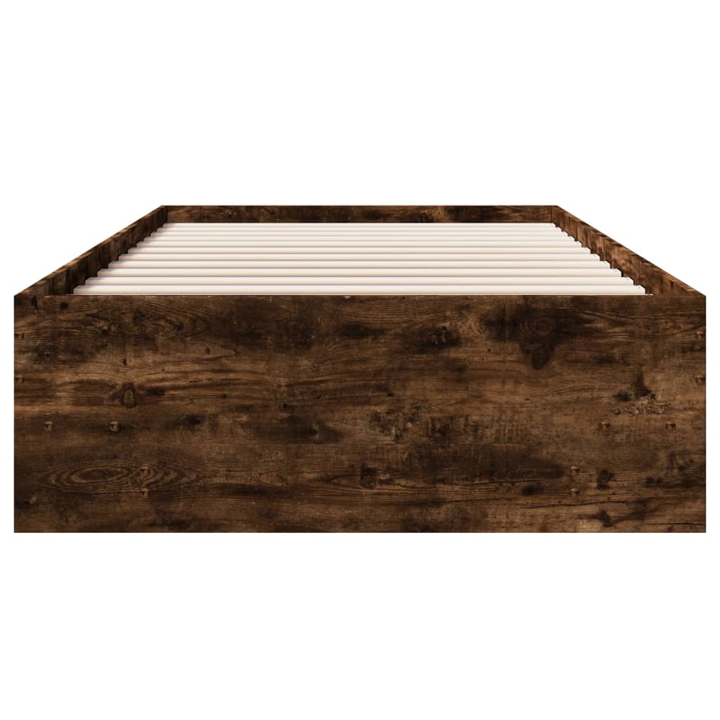 Sengeramme uten madrass røkt eik 75x190 cm konstruert tre