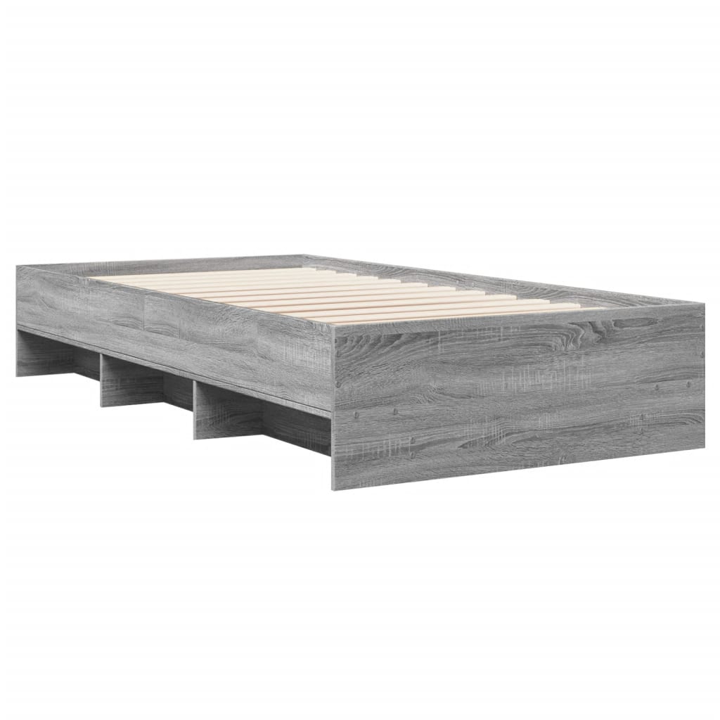 Sengeramme grå sonoma 75x190 cm konstruert tre