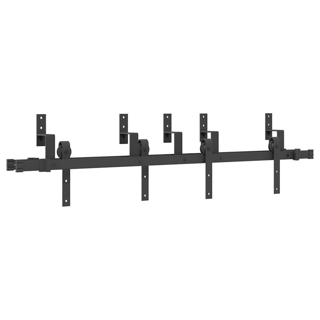 Utstyr for skyvedør 152,5 cm stål svart vidaXL