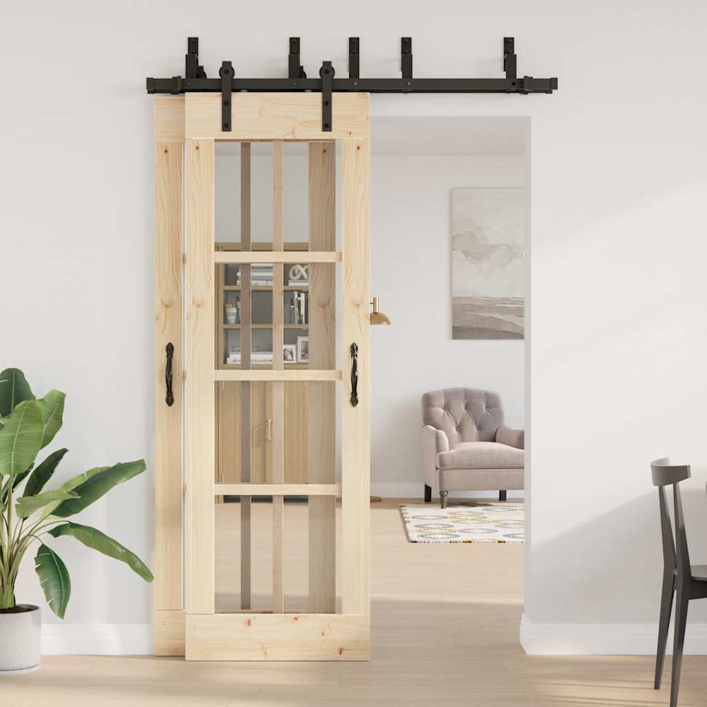 Utstyr for skyvedør 152,5 cm stål svart vidaXL