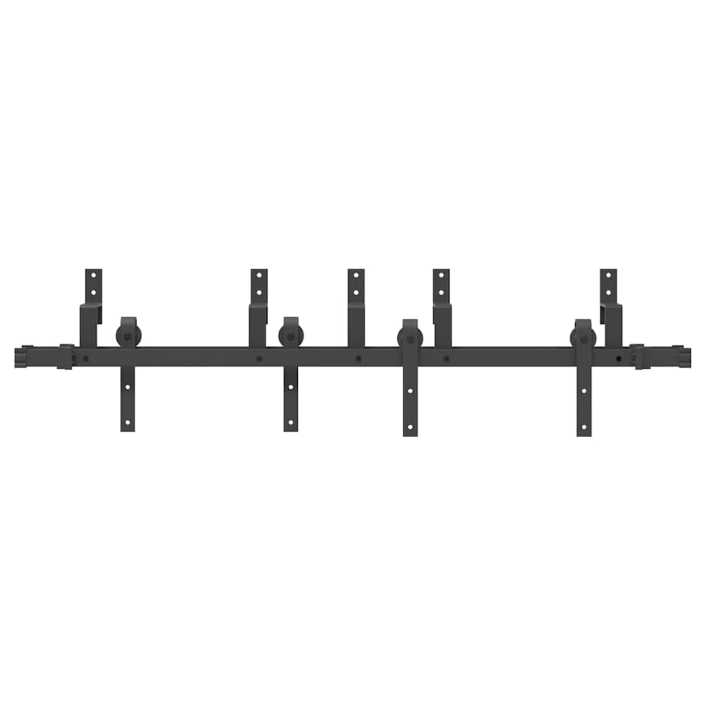 Utstyr for skyvedør 152,5 cm stål svart vidaXL
