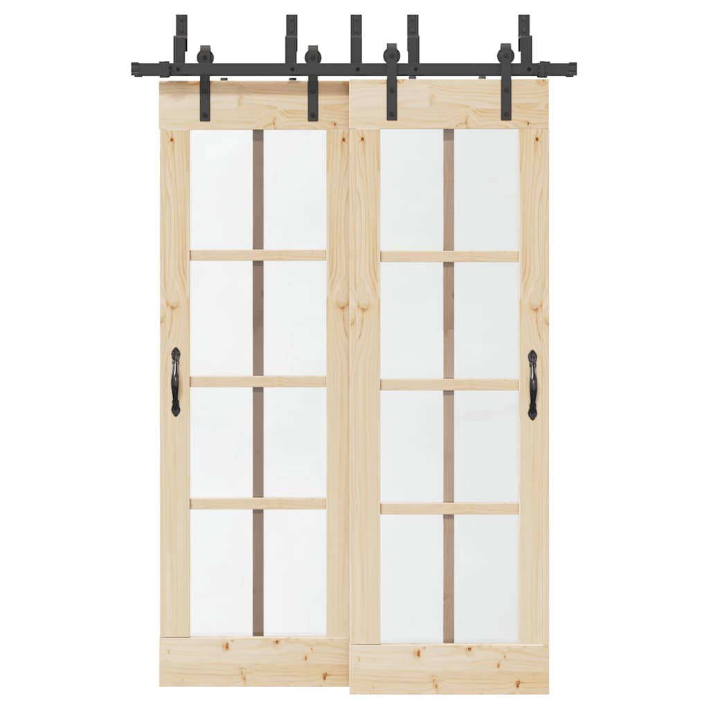 Utstyr for skyvedør 152,5 cm stål svart vidaXL