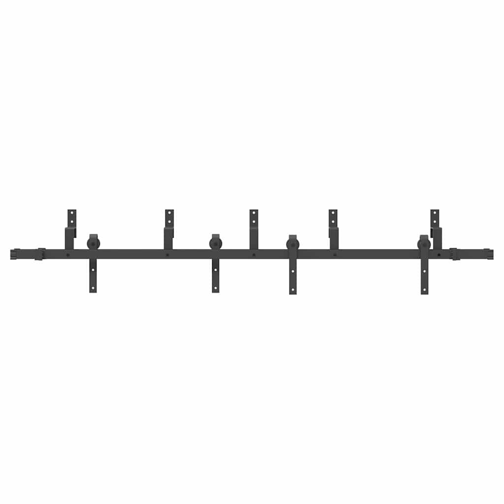 Utstyr for skyvedør 213,5 cm stål svart vidaXL