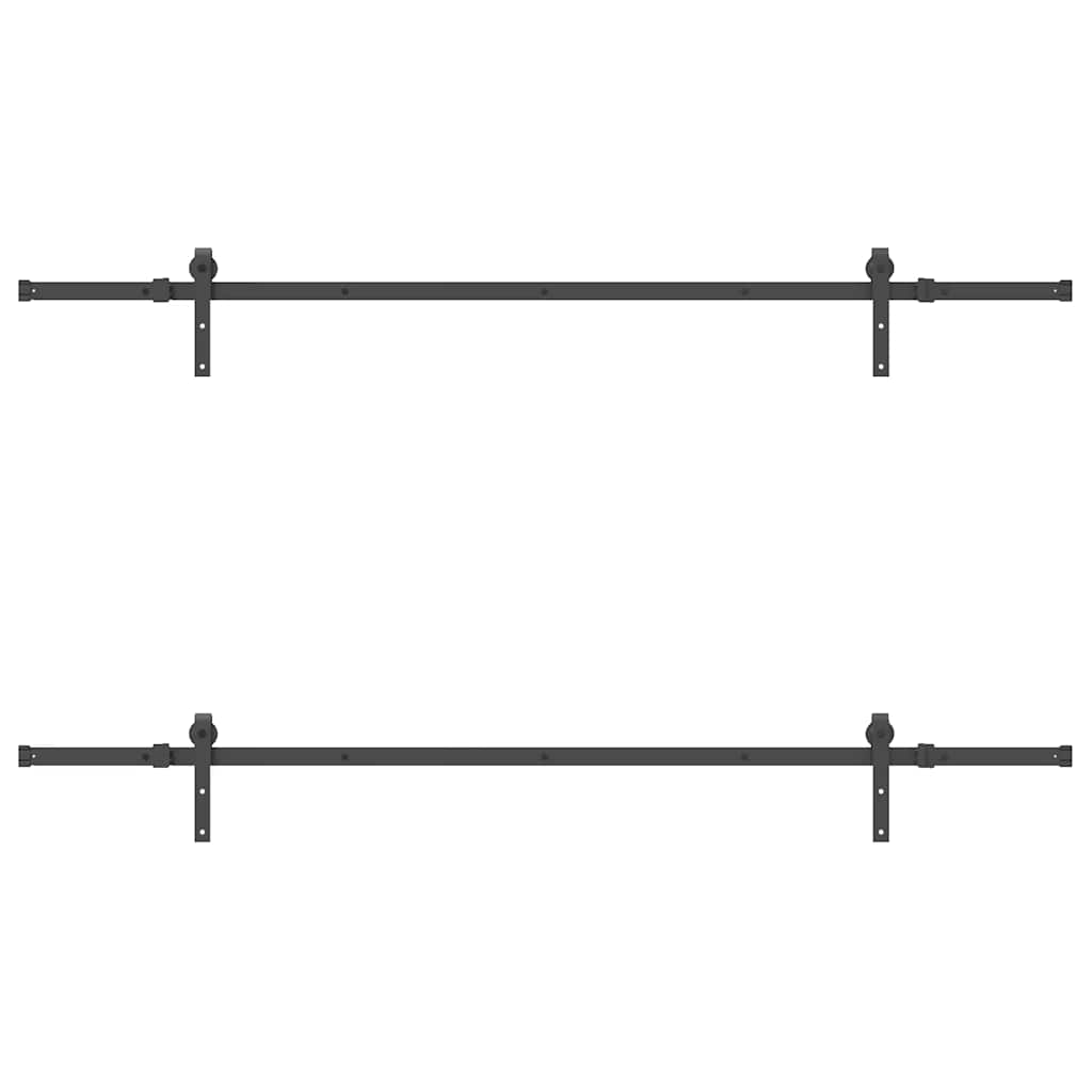 Utstyr for skyvedør 213,5 cm stål svart vidaXL