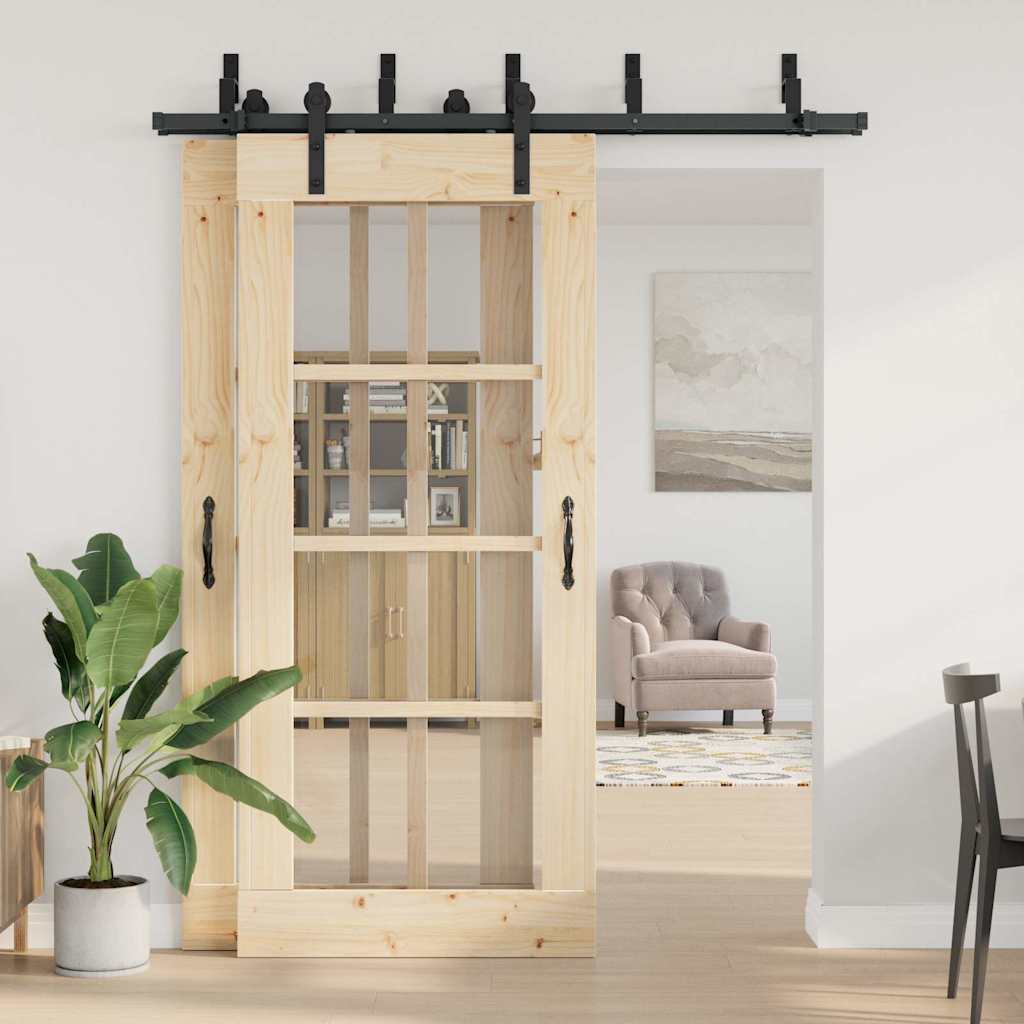Utstyr for skyvedør 183 cm stål svart