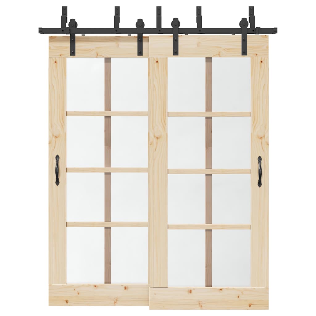 Utstyr for skyvedør 183 cm stål svart