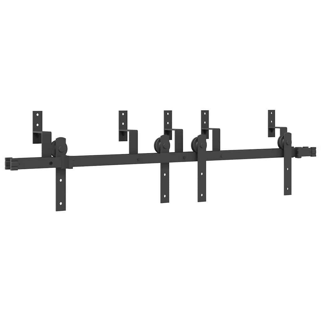 Utstyr for skyvedør 152,5 cm stål svart
