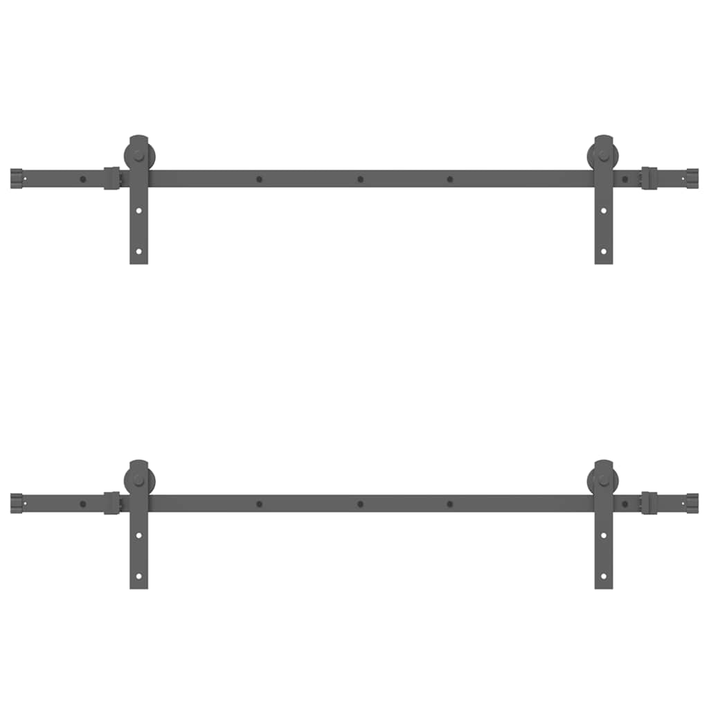 Utstyr for skyvedør 152,5 cm stål svart