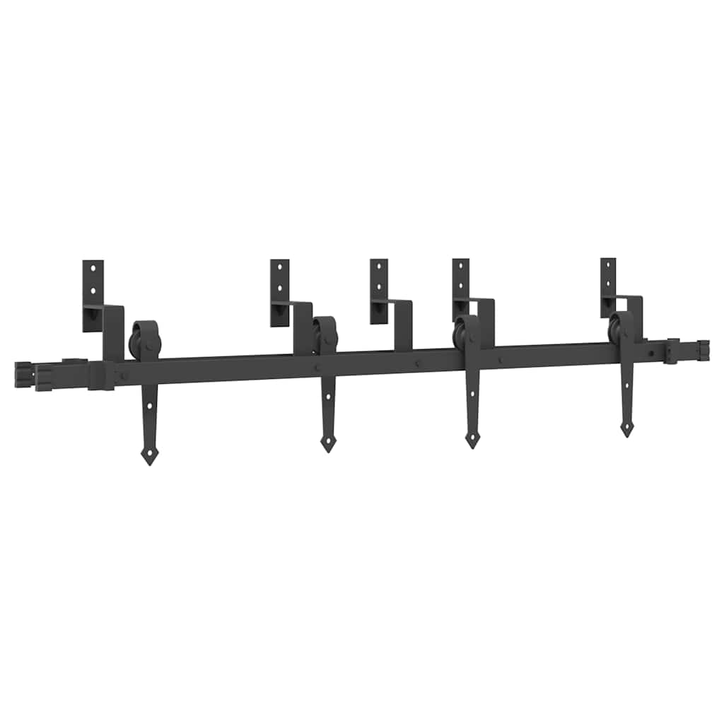 Utstyr for skyvedør 152,5 cm stål svart vidaXL