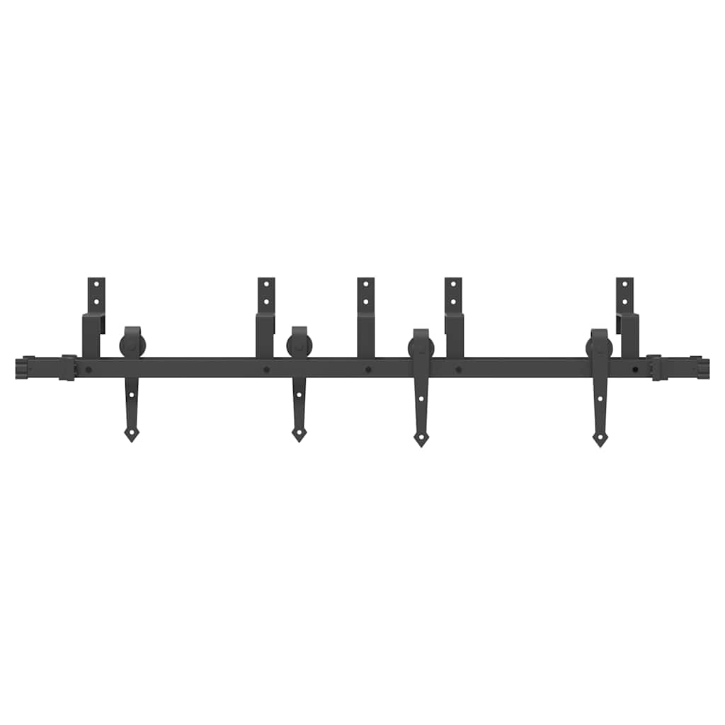 Utstyr for skyvedør 152,5 cm stål svart vidaXL