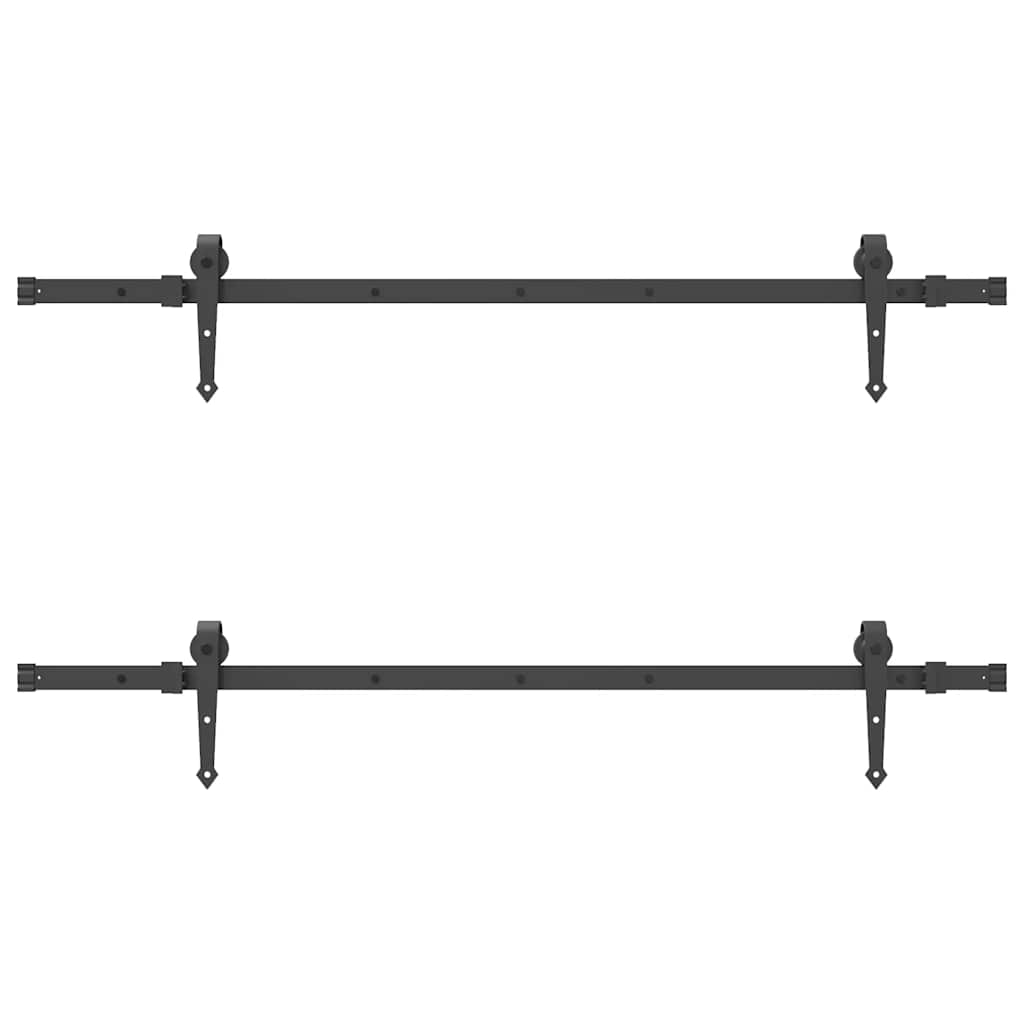 Utstyr for skyvedør 152,5 cm stål svart vidaXL