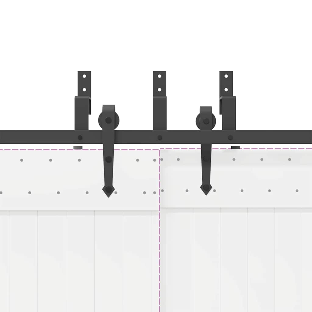 Utstyr for skyvedør 152,5 cm stål svart vidaXL