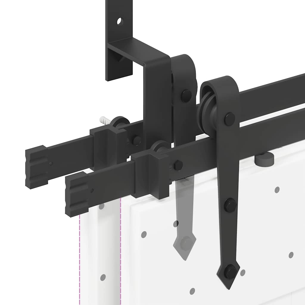 Utstyr for skyvedør 152,5 cm stål svart vidaXL