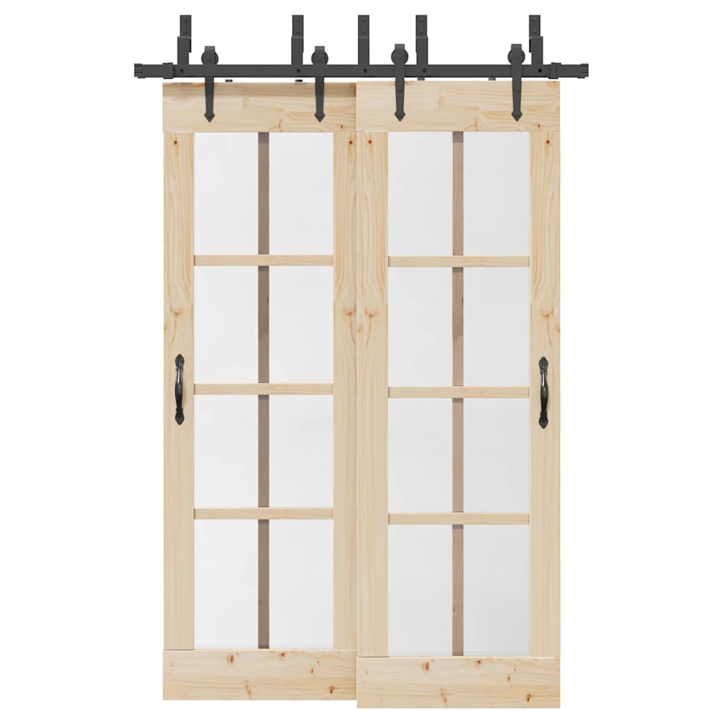 Utstyr for skyvedør 152,5 cm stål svart vidaXL
