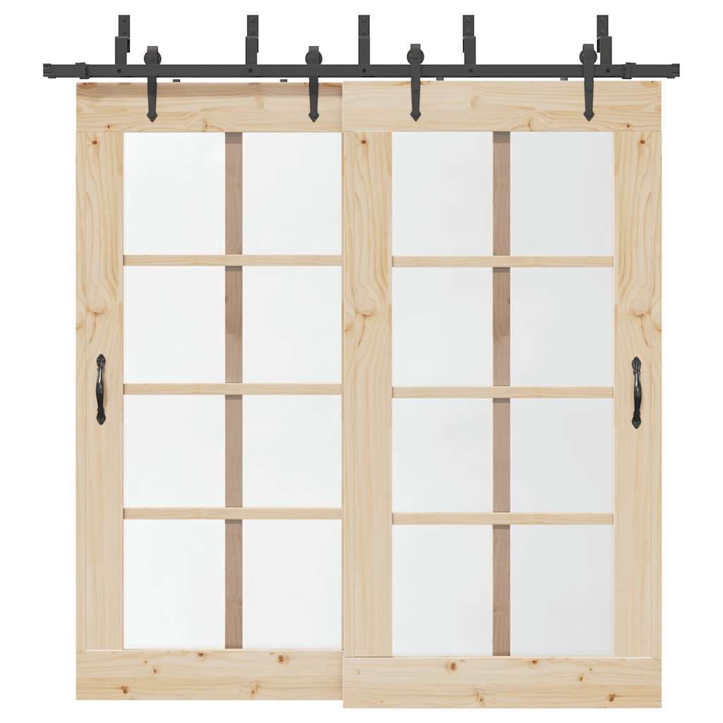 Utstyr for skyvedør 213,5 cm stål svart vidaXL