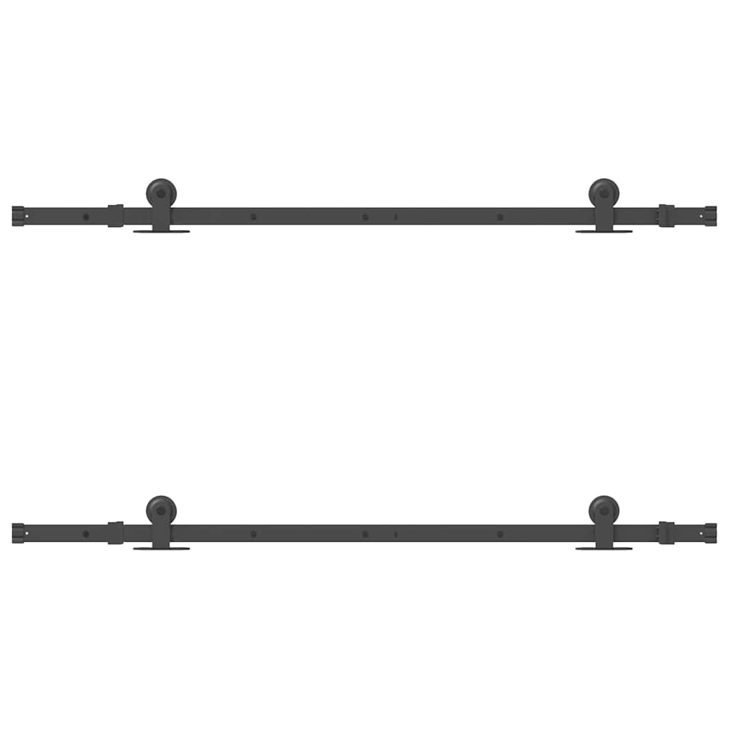 Utstyr for skyvedør 152,5 cm stål svart