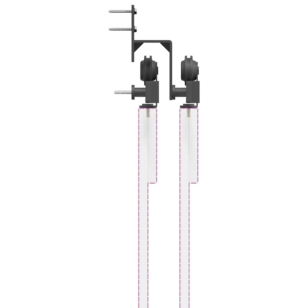 Utstyr for skyvedør 213,5 cm stål svart vidaXL
