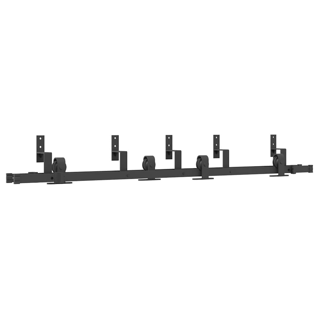 Utstyr for skyvedør 183 cm stål svart vidaXL