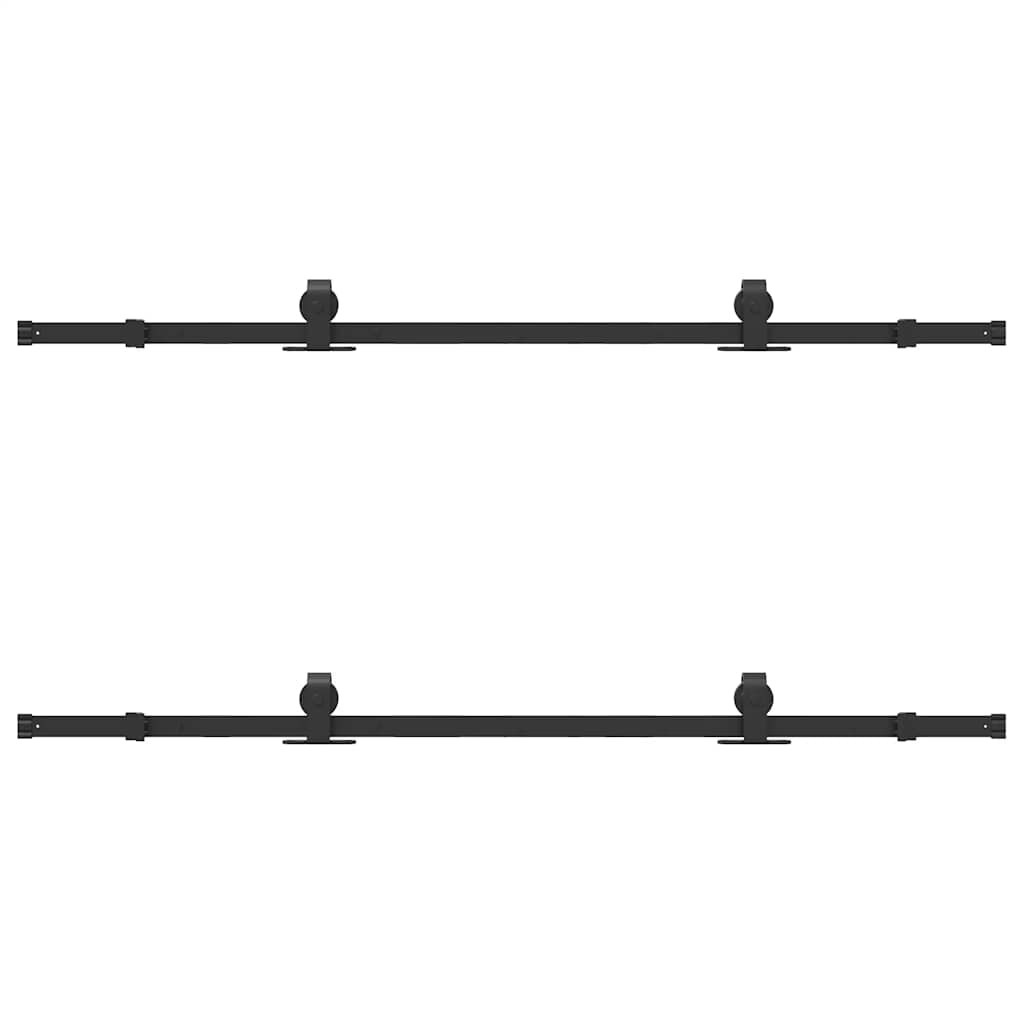 Utstyr for skyvedør 183 cm stål svart vidaXL