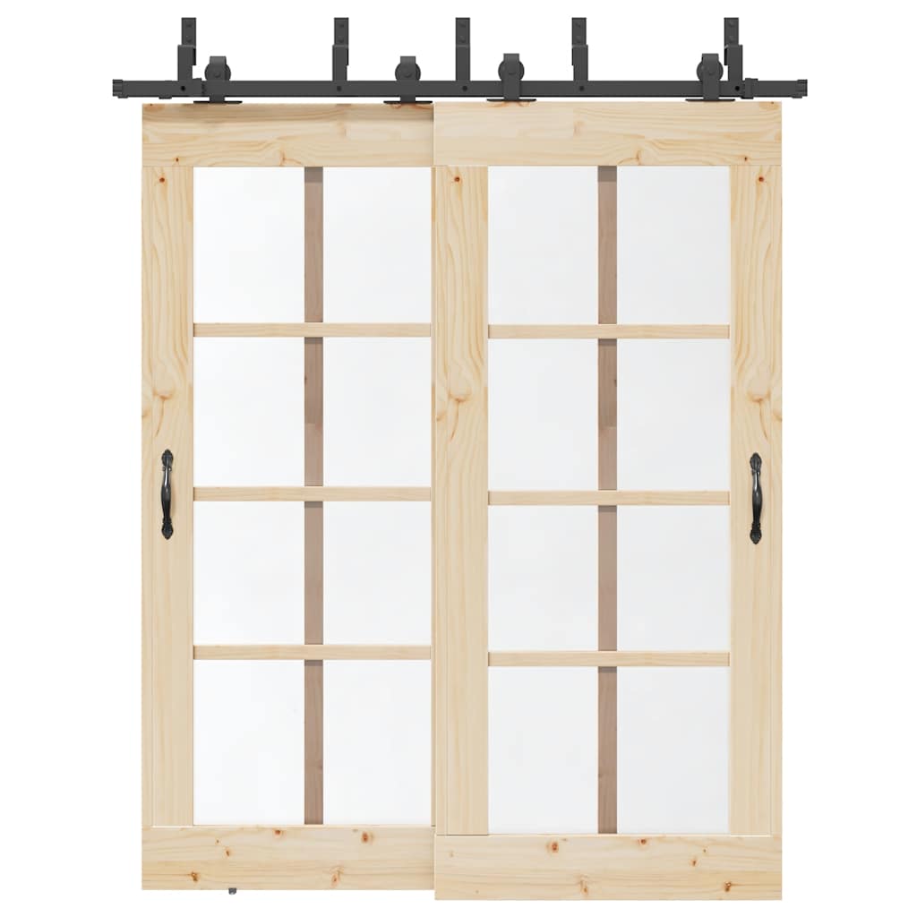 Utstyr for skyvedør 183 cm stål svart vidaXL