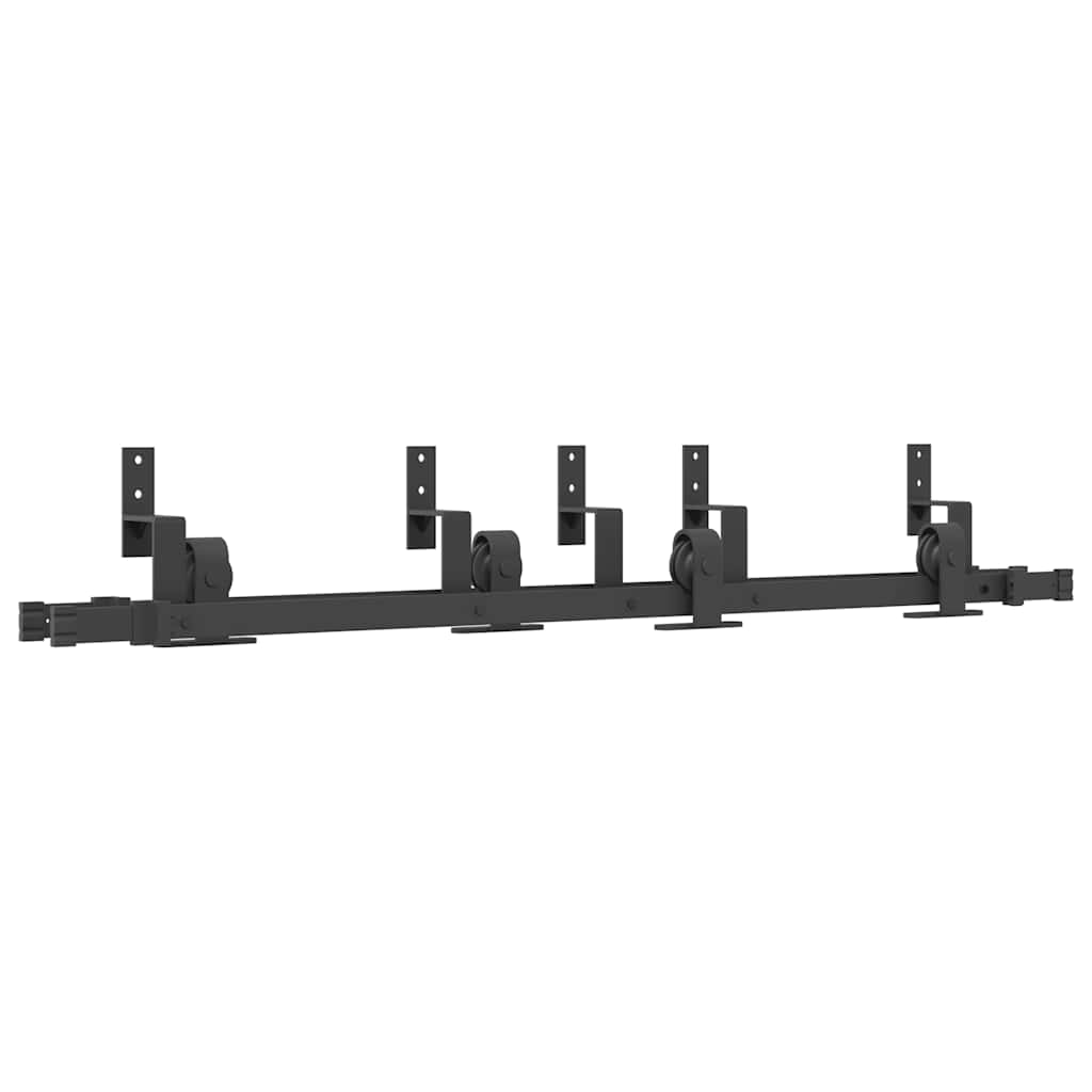 Utstyr for skyvedør 152,5 cm stål svart