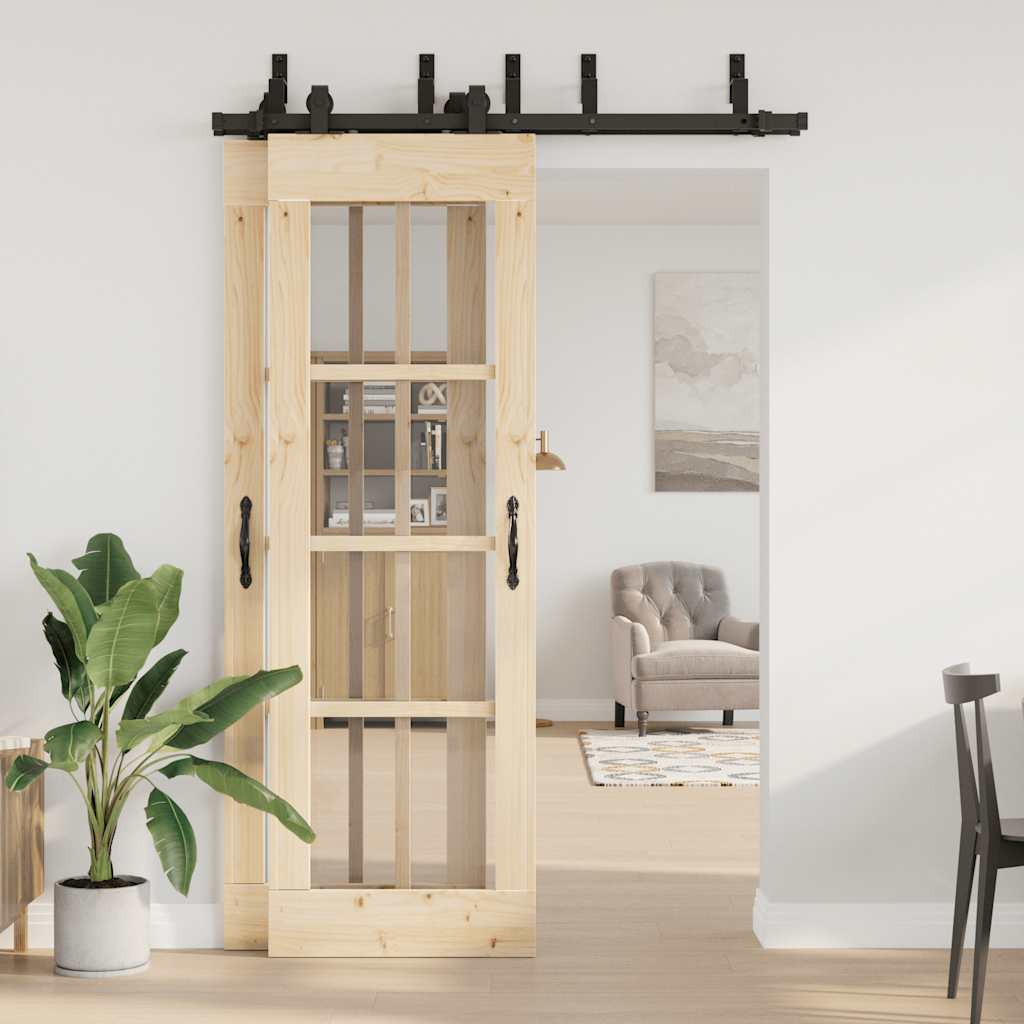 Utstyr for skyvedør 152,5 cm stål svart