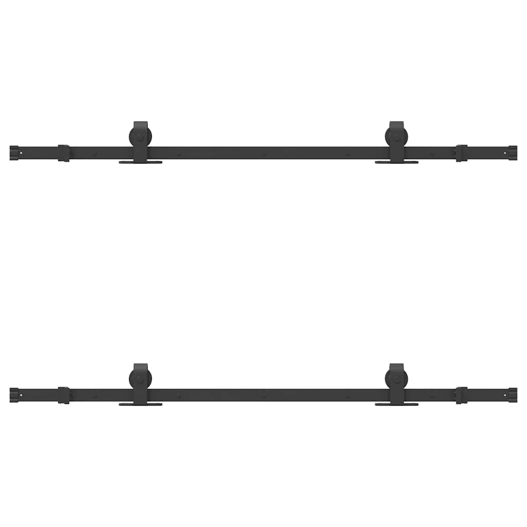 Utstyr for skyvedør 152,5 cm stål svart