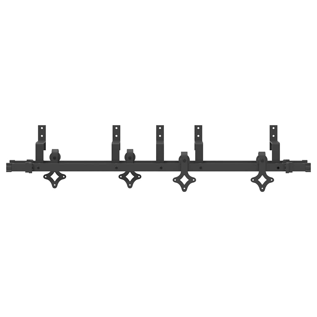Utstyr for skyvedør 152,5 cm stål svart