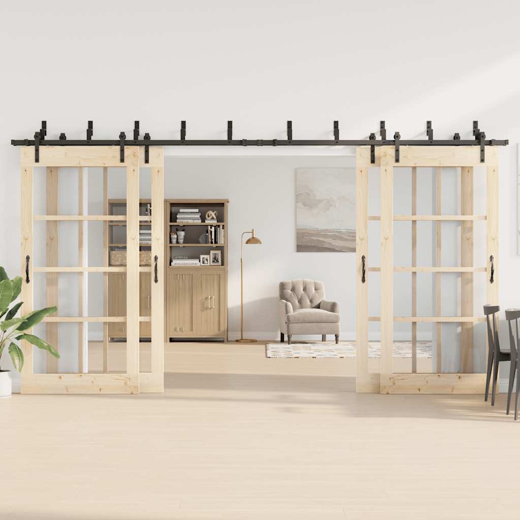 Utstyr for skyvedør 427 cm stål svart vidaXL
