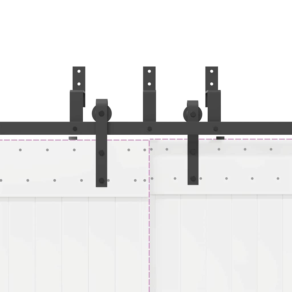 Utstyr for skyvedør 427 cm stål svart vidaXL