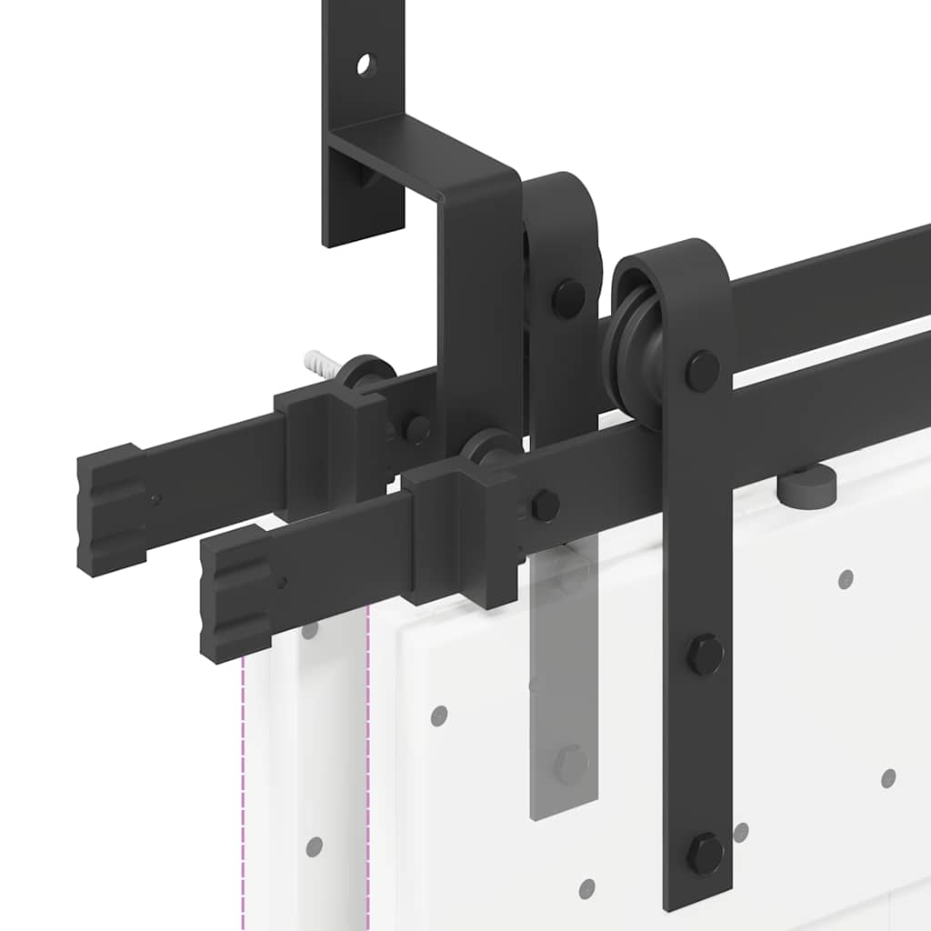 Utstyr for skyvedør 427 cm stål svart vidaXL