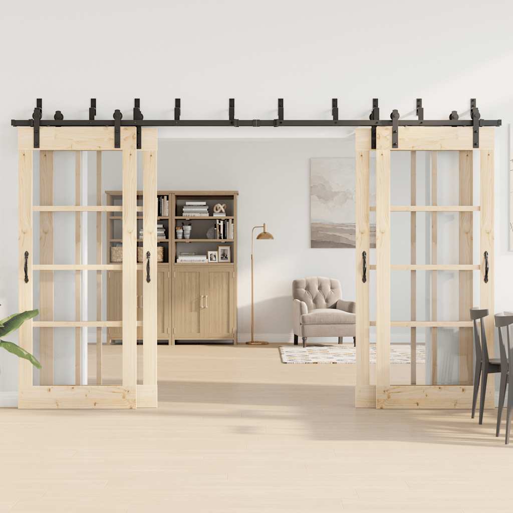Utstyr for skyvedør 366 cm stål svart