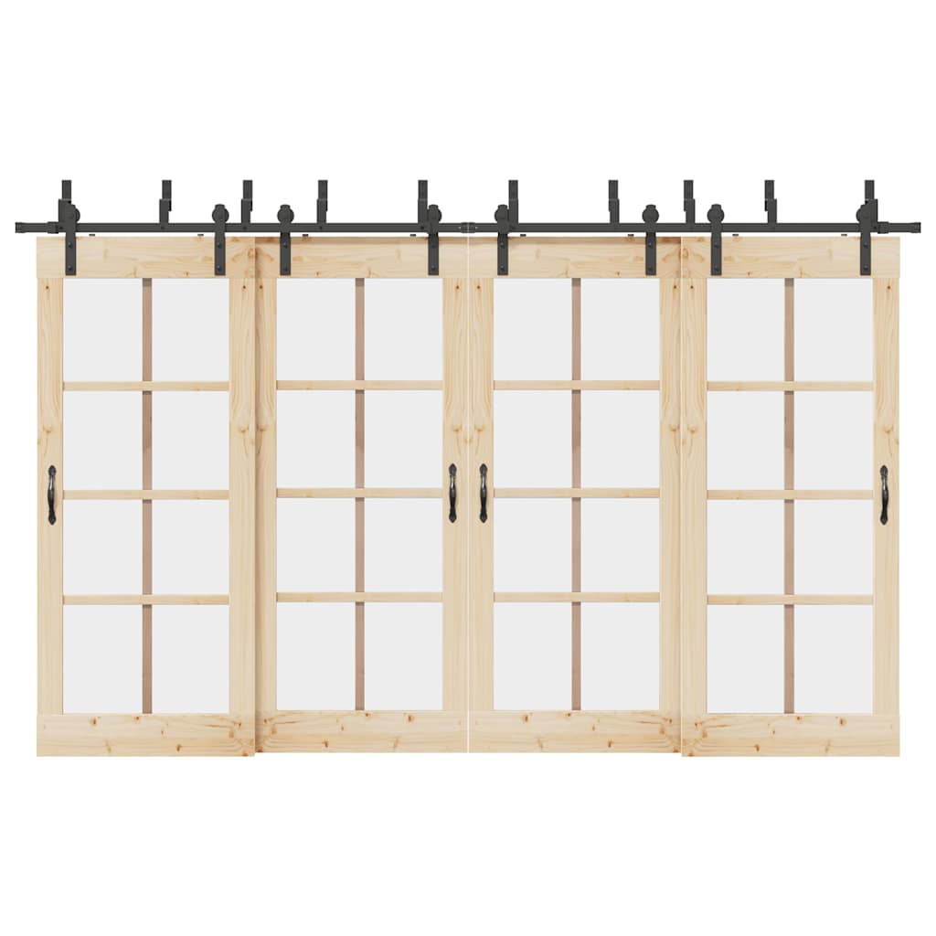 Utstyr for skyvedør 366 cm stål svart