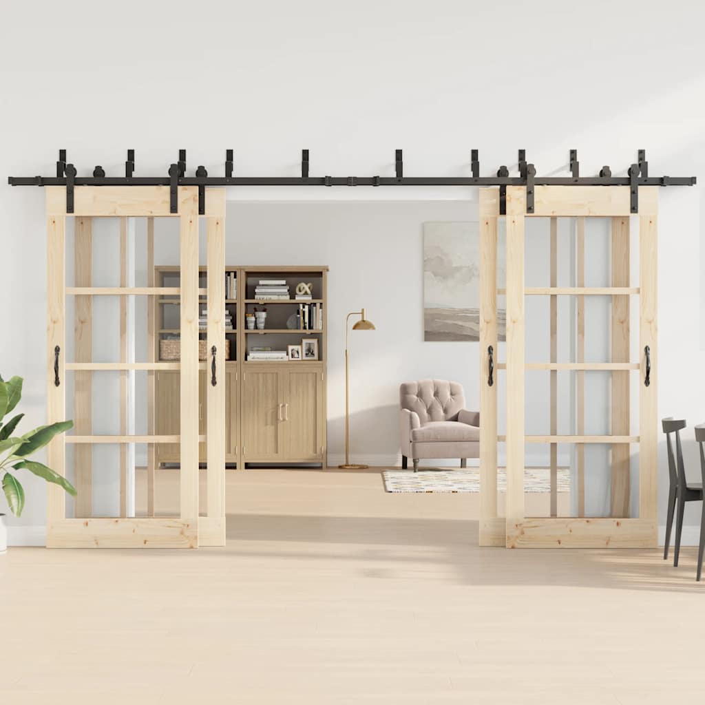 Utstyr for skyvedør 400 cm stål svart