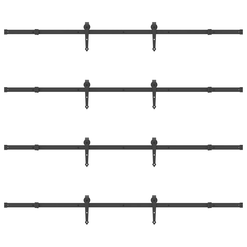 Utstyr for skyvedør 427 cm stål svart vidaXL