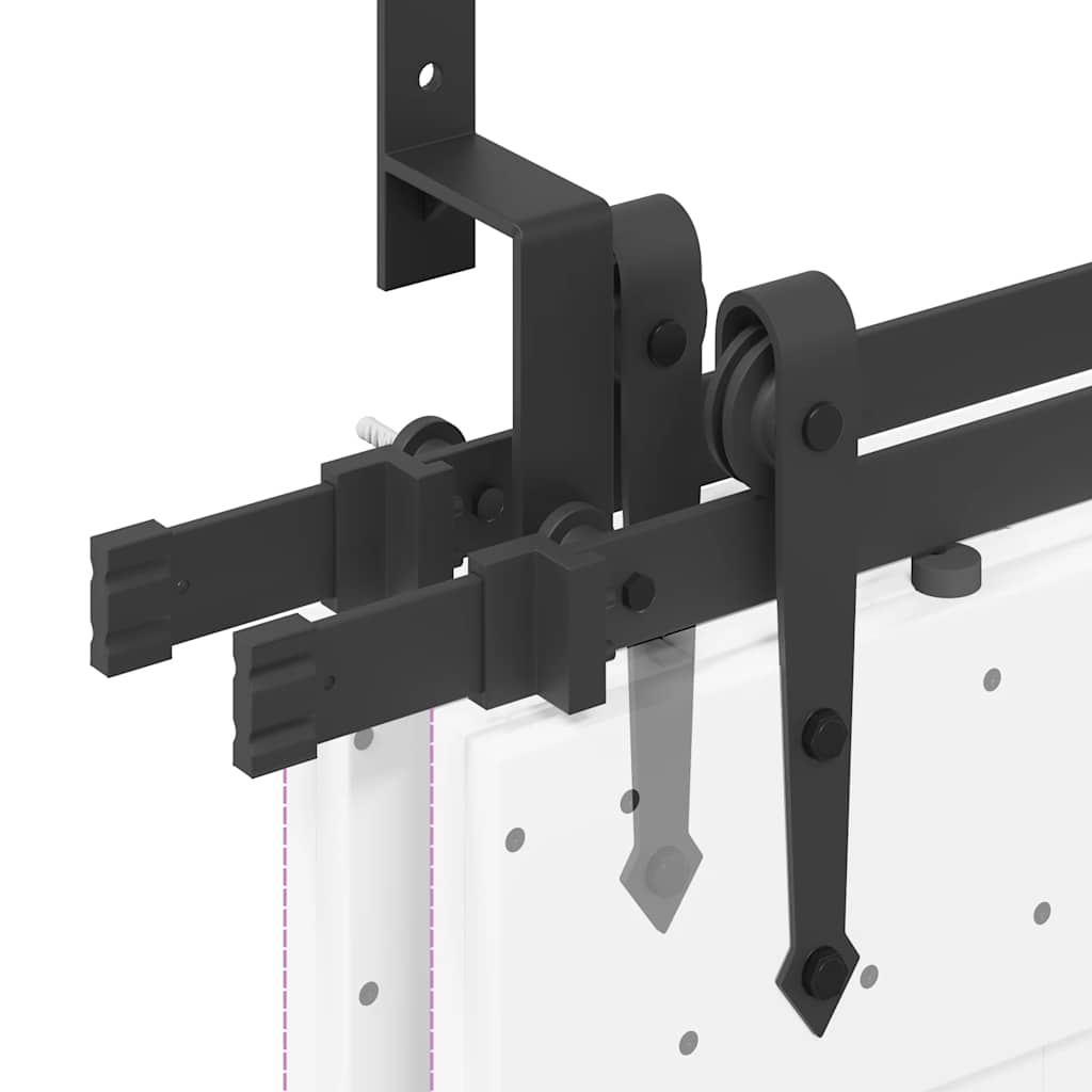 Utstyr for skyvedør 427 cm stål svart vidaXL