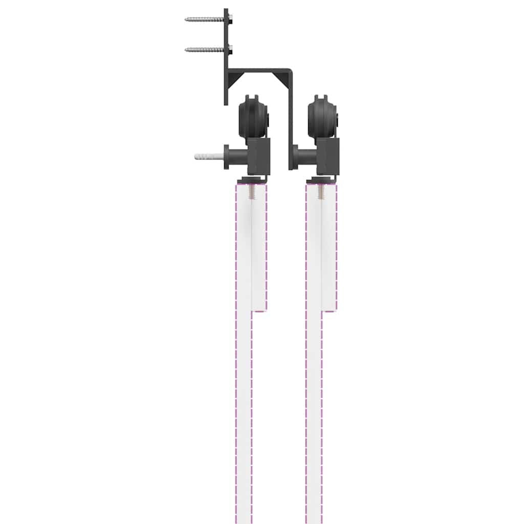 Utstyr for skyvedør 427 cm stål svart vidaXL